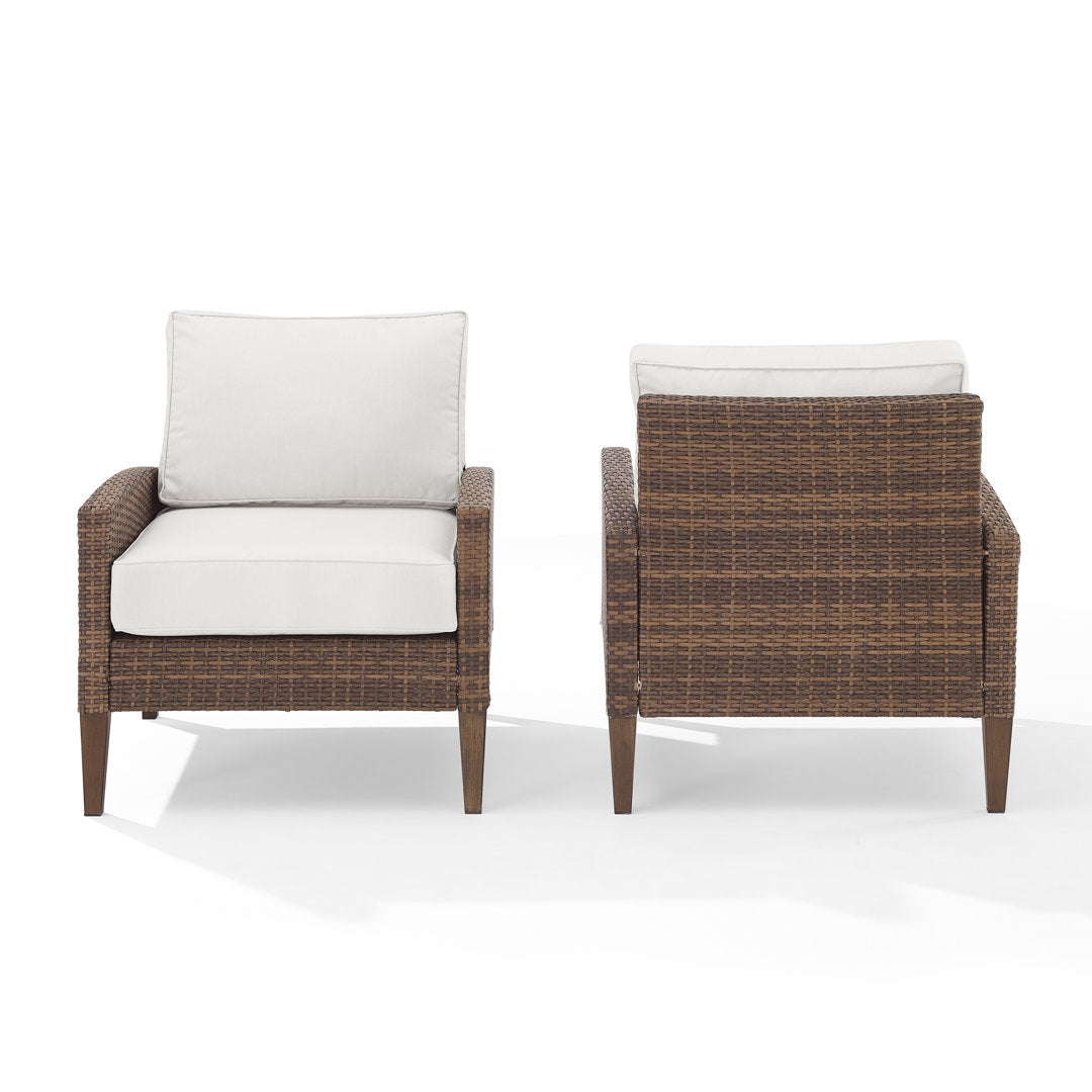 Gabor Patio Chair with Cushions (Set of 2) Birch Lane™ Cushion Color: Cream