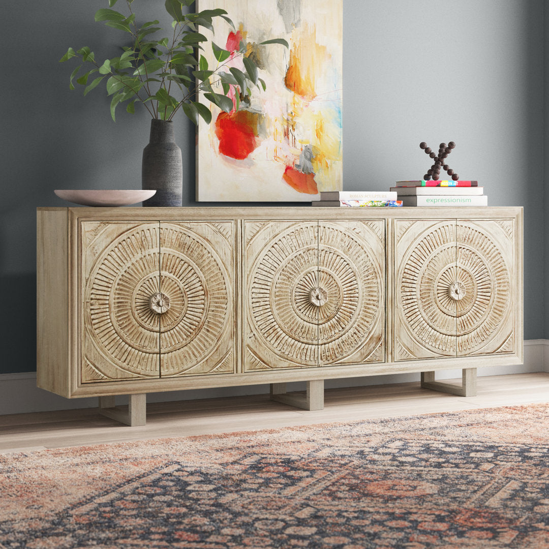 Grasser 95'' Wide Acacia Solid Wood Sideboard Langley Street®