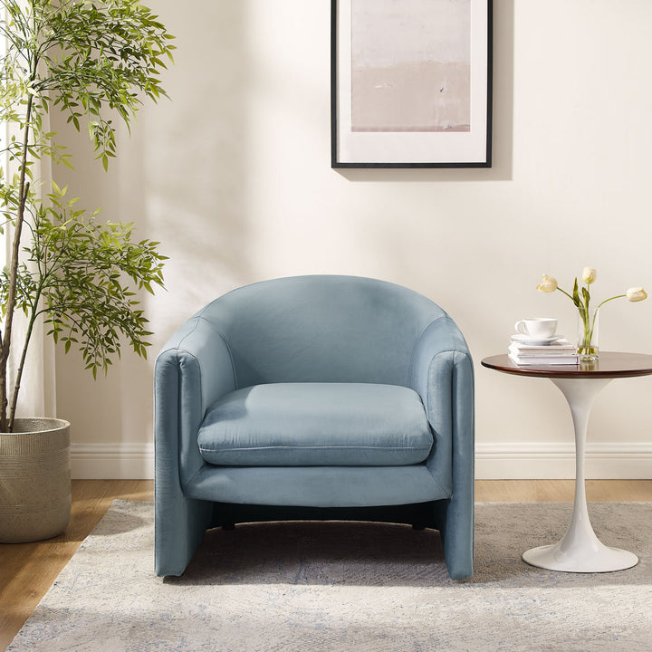 Daiona 31.2 inches Wide Armchair Accent Chair Ivy Bronx Fabric: Blue Velvet