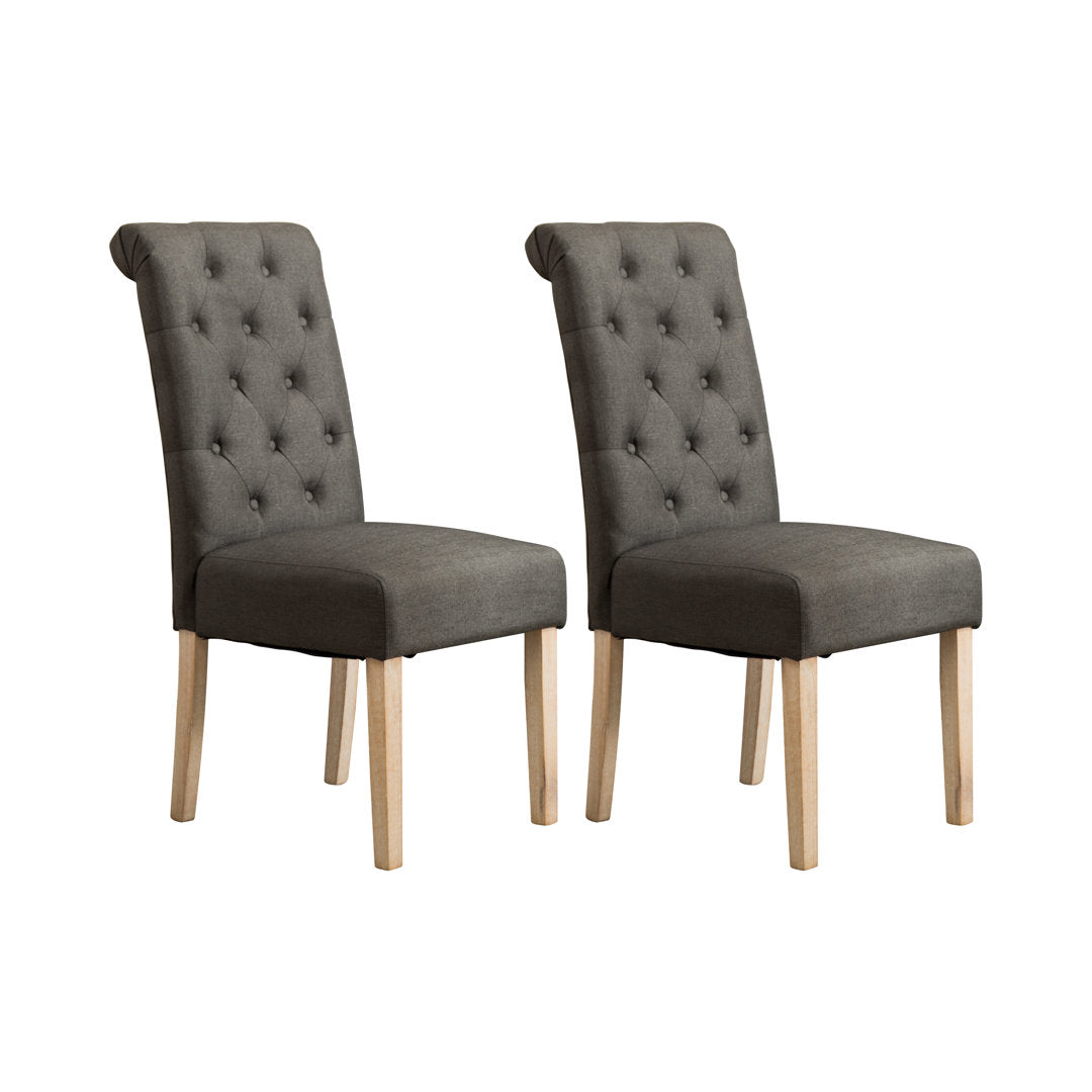Charlotte Tufted Upholstered Parsons Chair (Set of 2) Red Barrel Studio® Upholstery Color: Charcoal