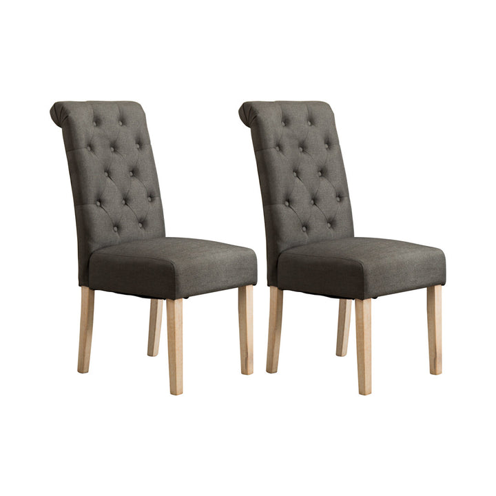 Charlotte Tufted Upholstered Parsons Chair (Set of 2) Red Barrel Studio® Upholstery Color: Charcoal
