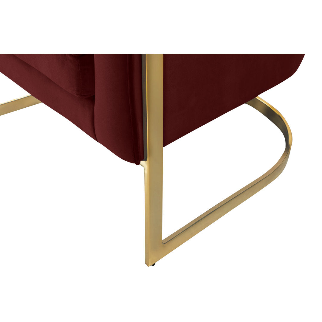 Barnicle 30" Wide Velvet Barrel Chair Everly Quinn Body Fabric: Burgundy Velvet