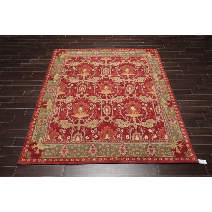 Handmade Tufted Wool Red/Green Area Rug Oriental Rug of Houston Rug Size: Rectangle 7'9'' x 9'9''