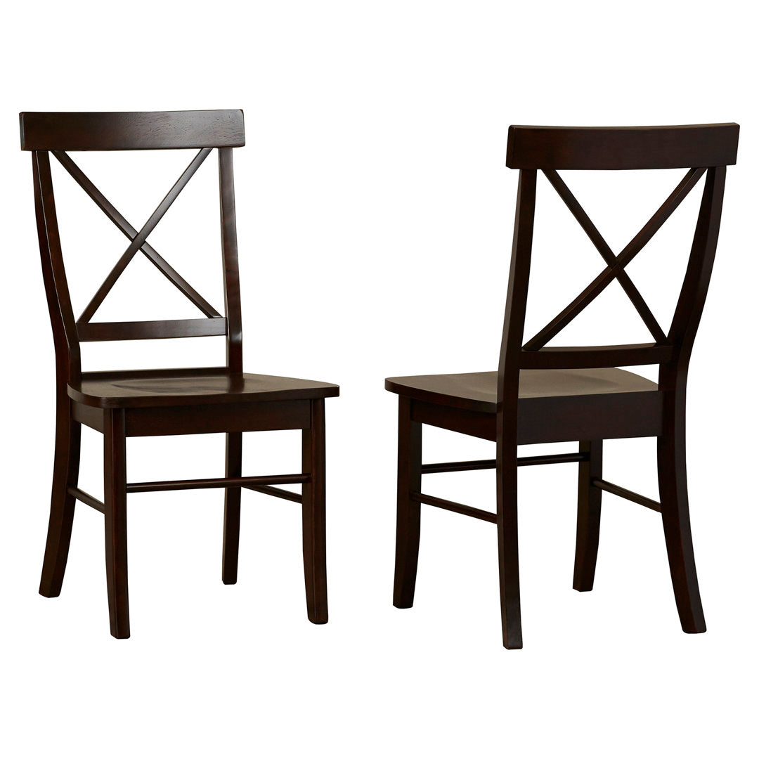 Solid Wood Cross Back Side Chair (Set of 2) August Grove® Color: Rich Mocha