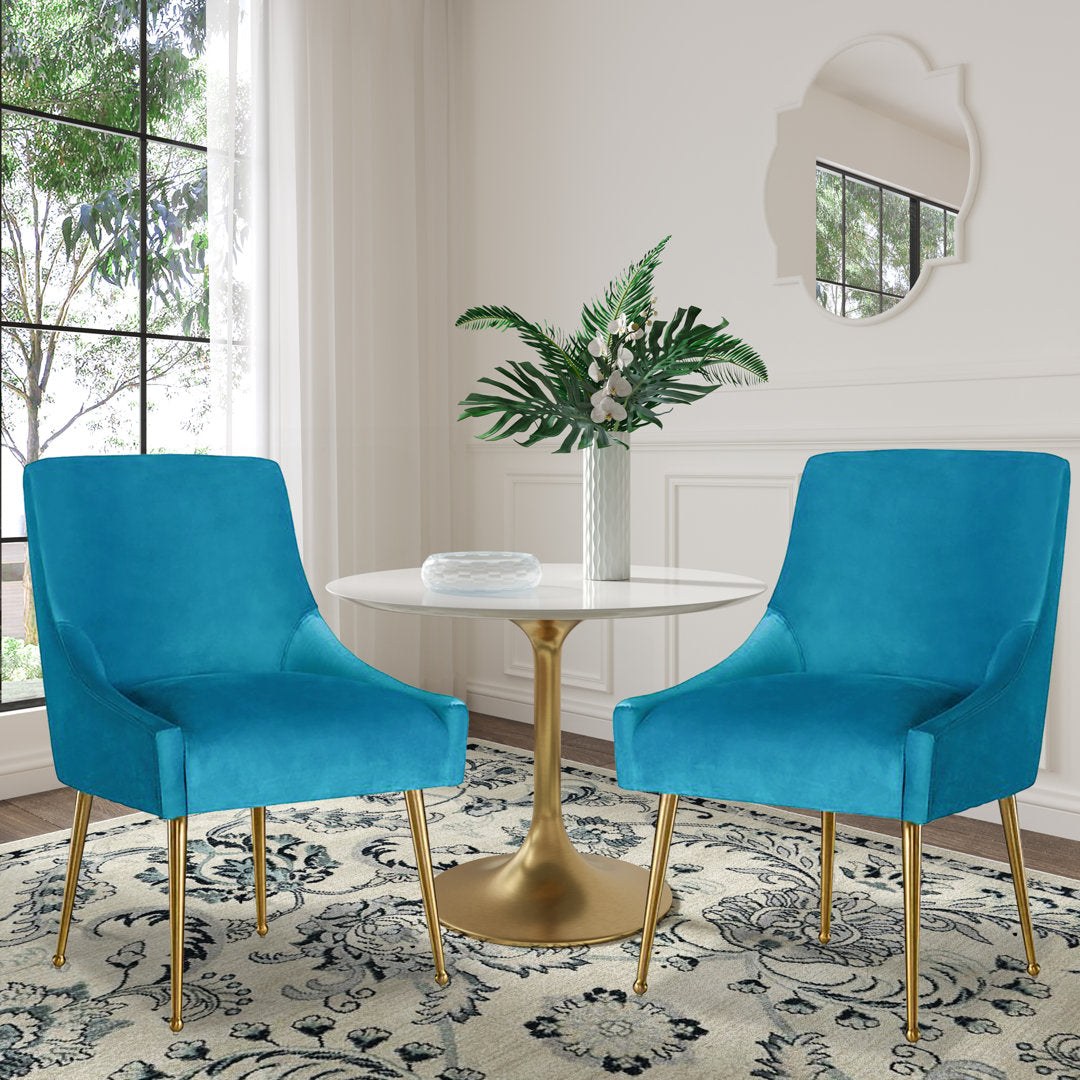 Magallanes Velvet Upholstered Side Chair (Set of 2) Willa Arlo™ Interiors Upholstery Color: Light Blue