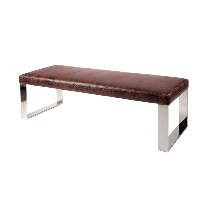 Fembra Faux Leather Bench Orren Ellis Upholstery: Crocodile Brown