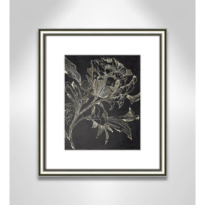 Golden Flower Folklore I by Asia Jensen - Picture Frame Graphic Art Print Joss & Main Size: 16.25" H x 14.25" W Format: Silver Framed