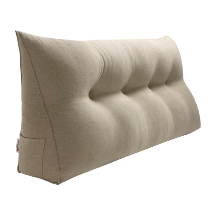 Sit-up Back Comfort Large Triangular Bolster Headboard Reading Wedge Pillow Versatile Bed Rest Positioning Support WOWMAX Color: Natural Size: 20"H x 54"W