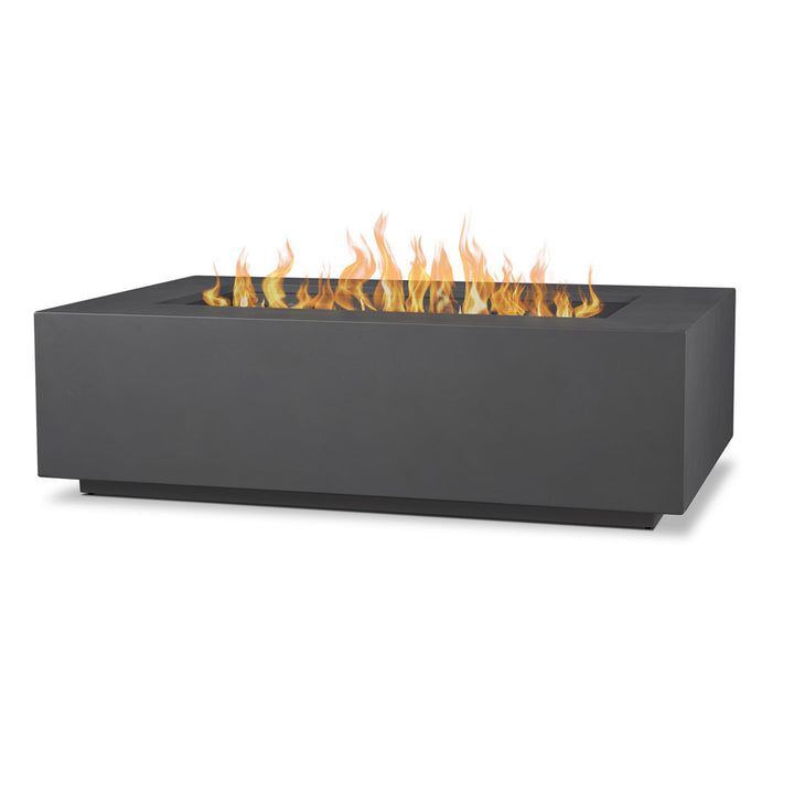 AEGEAN Propane / Natural Gas Outdoor Fire Pit Table Real Flame Size: 15" H x 50" W x 32" D Finish: Weathered Slate