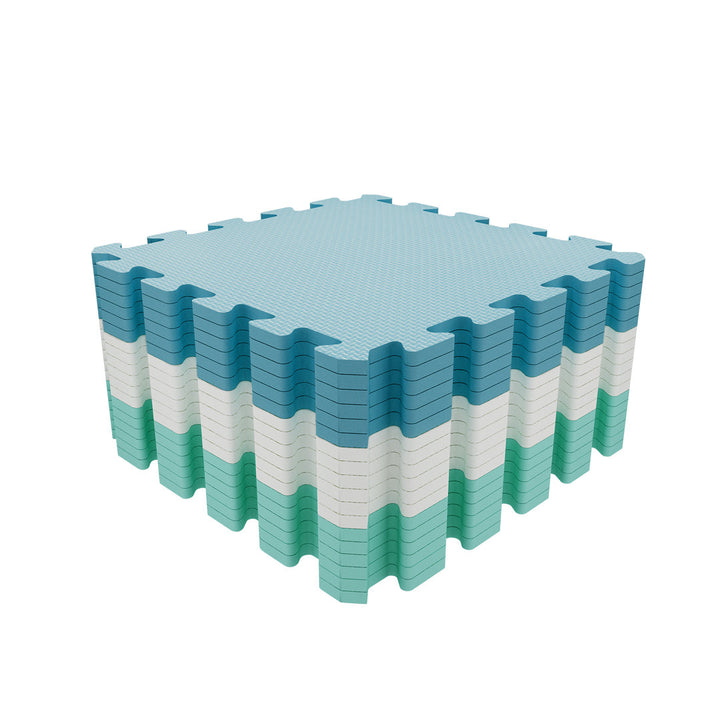 Interlocking Foam Playmat (Set of 18) LAITIMIA Color: Blue/White/Green