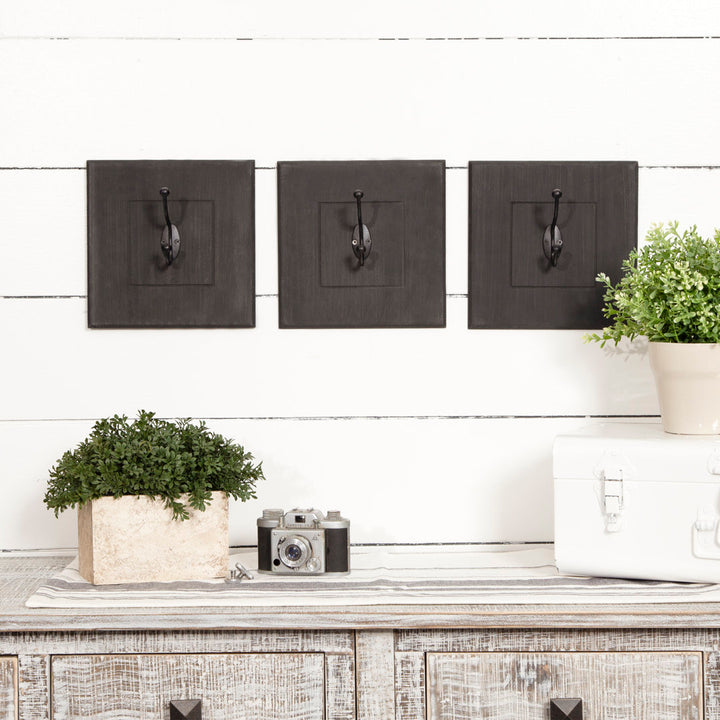 3 - Hook Wall Hook (Set of 3) Red Barrel Studio® Color: Distressed Black