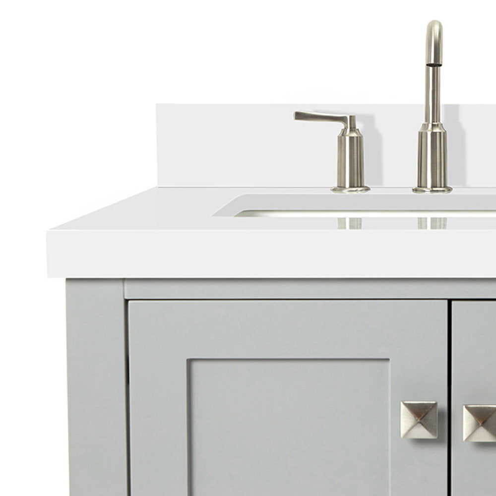 Amariani 37" Single Bathroom Vanity Set Latitude Run® Base Finish: Gray, Hardware Finish: Satin Nickel