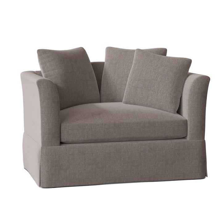 Charlene 50" Wide Armchair Highland Dunes Body Fabric: Peyton Palm, Throw Pillow Fabric: Fine Line Jungle