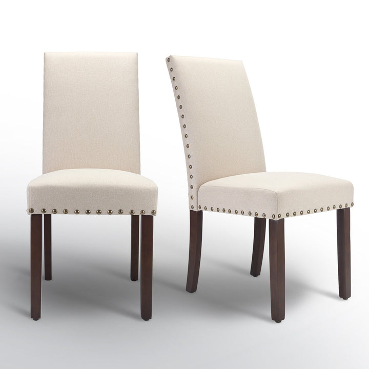 Bontrager Linen Dining Room Parsons Chair (Set of 2) Andover Mills™ Upholstery Color: Beige