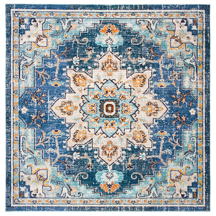 Felty Oriental Blue/Light Blue Area Rug Langley Street® Rug Size: Square 5'