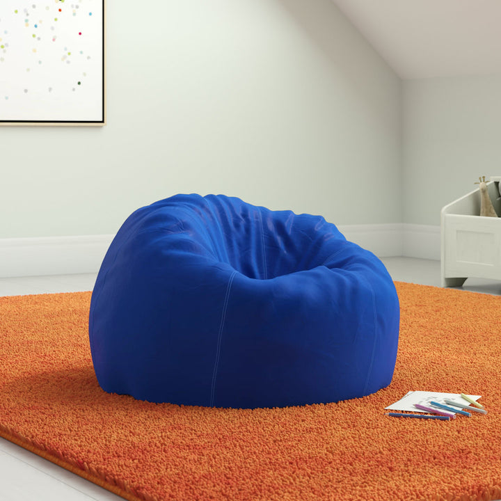 Classic Refillable Cotton Bean Bag Chair Mack & Milo™ Size: Small Body Fabric: Royal Blue Cotton Twill