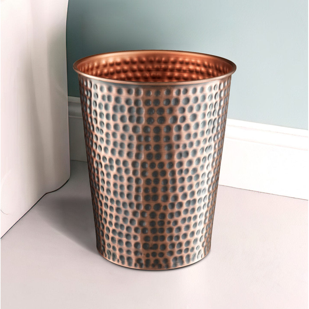 Hand Hammered Metal 1.7 Gallon Waste Basket Monarch Abode Color: Copper