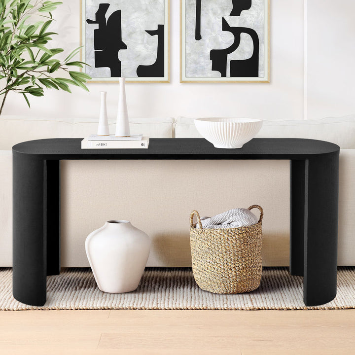 Charkita 60'' Console Table Wade Logan® Color: Black