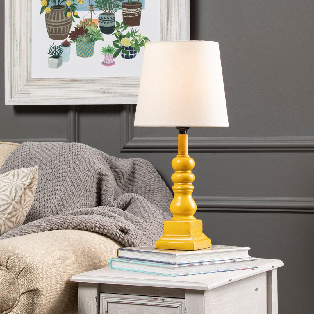 Whittier 19" Resin Table Lamp Ophelia & Co. Base Color: Yellow, Shade Color: White
