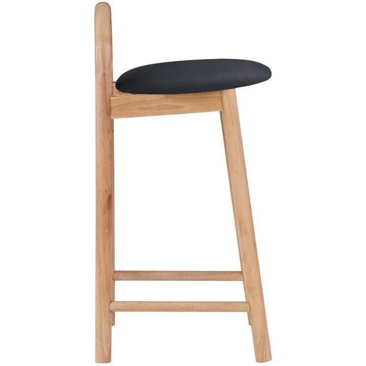 Bartolomea 27" Counter Bar Stool Latitude Run® Seat Color: Black, Frame Color: Natural