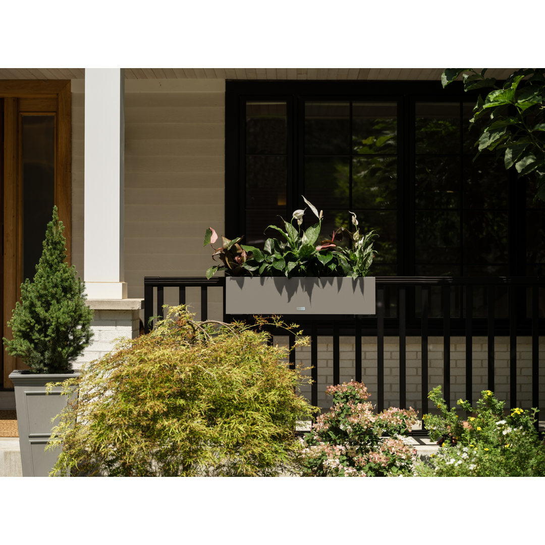 Block Series Railing Window Box Planter Veradek Color: Gray
