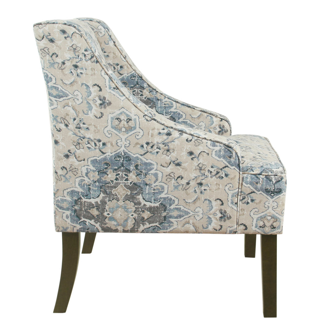 Adona Accent Chair Mistana™ Fabric: Blue/Cream 100% Cotton