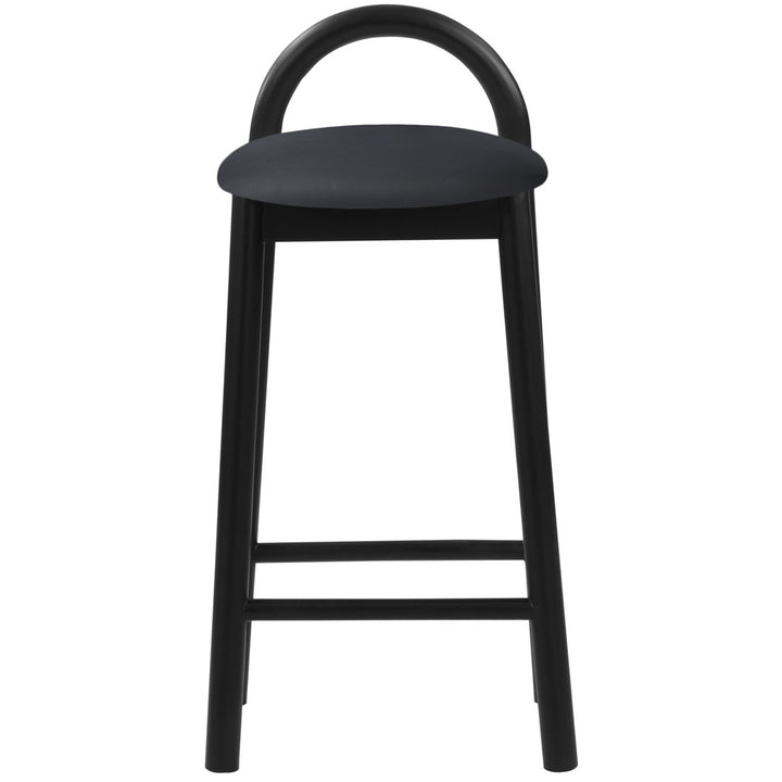 Bartolomea 27" Counter Bar Stool Latitude Run® Frame Color: Black, Seat Color: Cognac