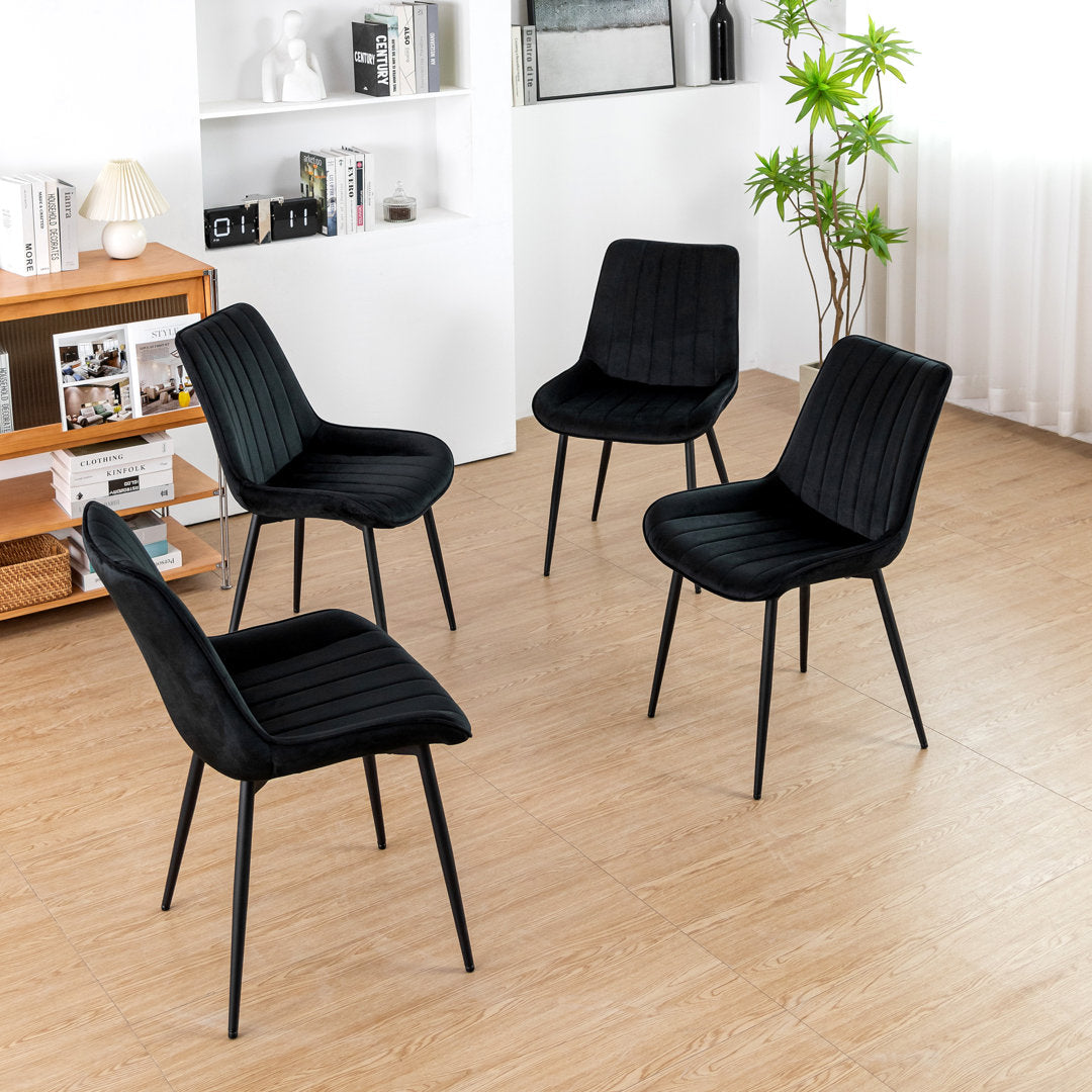 Birkland Dining Chair (Set of 6) Everly Quinn Upholstery Color: Black