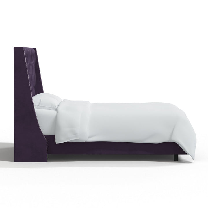 Annabel Upholstered Wingback Bed Kelly Clarkson Home Size: Full Body Fabric: Classic Aubergine Velvet