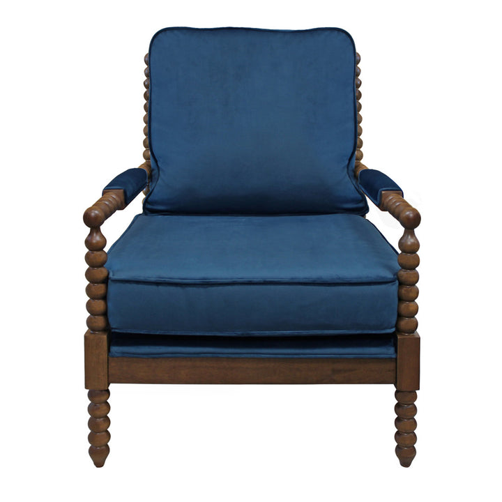 28" W Linen Armchair Langley Street® Fabric: Royal Blue Velvet