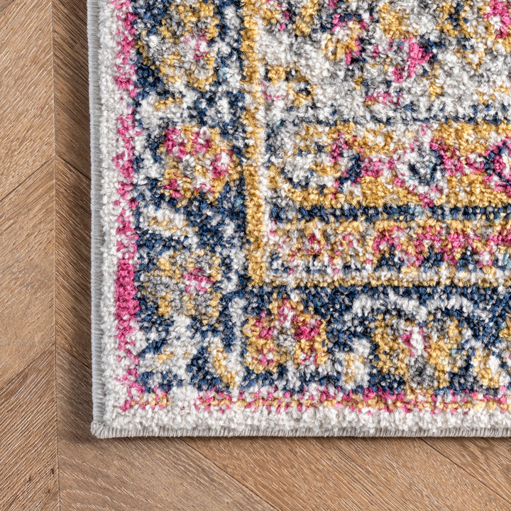 Mcalmont Medallion Power Loomed Performance Pink/Fuchsia Rug Bungalow Rose Rug Size: Oval 6'7" x 9'