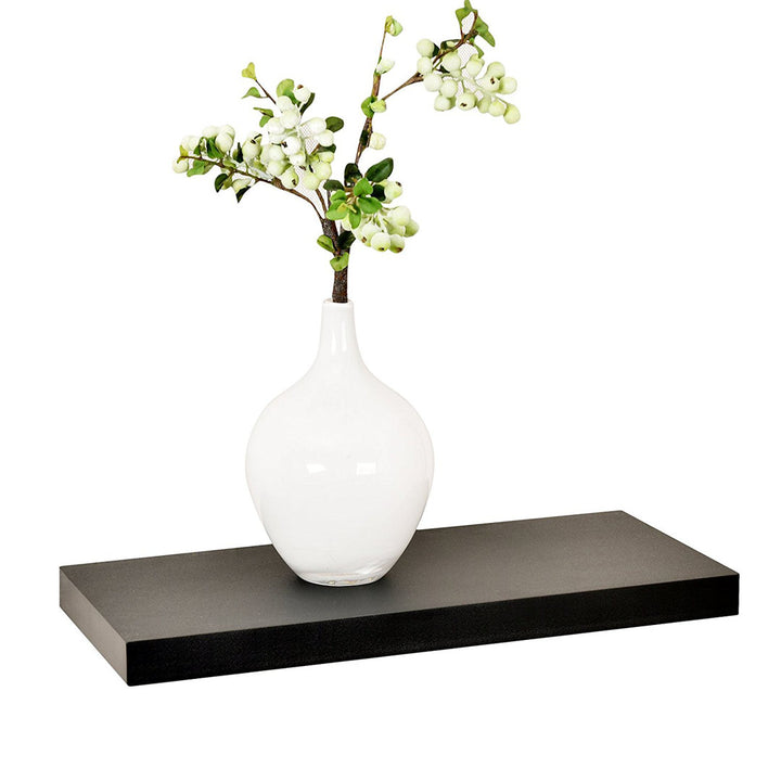 Himmelmann Floating Shelf Ebern Designs Size: 1.25" H x 36" W x 7.25" D Finish: Black