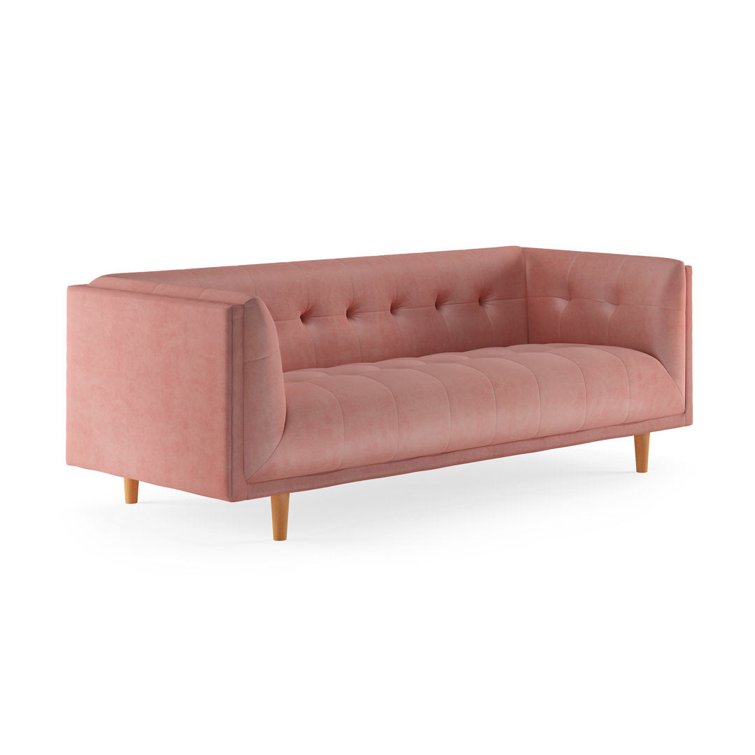 George 82" Velvet Tuxedo Arm Sofa AllModern Fabric: Blush Velvet