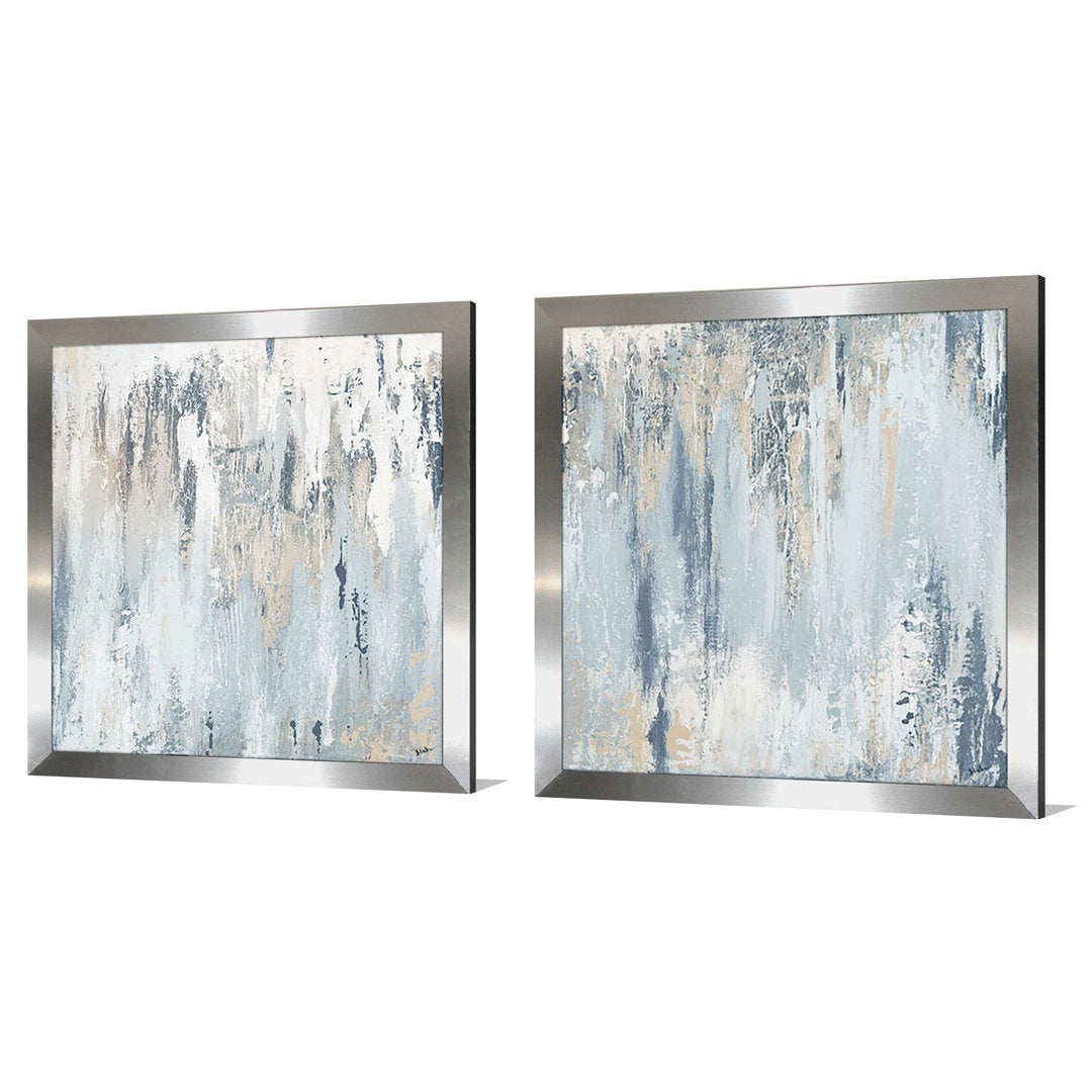 Blue Illusion Square by Patricia Pinto - 2 Piece Acrylic Print Set Orren Ellis Size: 19.5" H x 19.5" W x 1" D Format: Silver Framed
