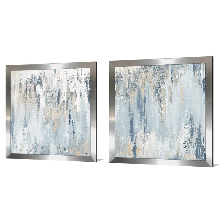 Blue Illusion Square by Patricia Pinto - 2 Piece Acrylic Print Set Orren Ellis Size: 19.5" H x 19.5" W x 1" D Format: Silver Framed