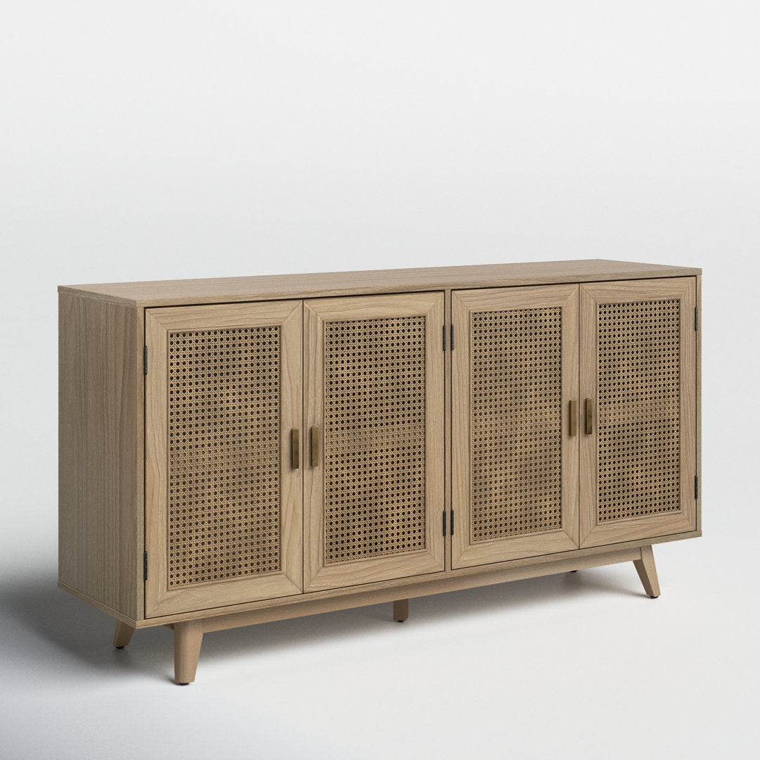 Emily 56.8''Rattan TV Stand With Storage Kelly Clarkson Home Color: Acorn
