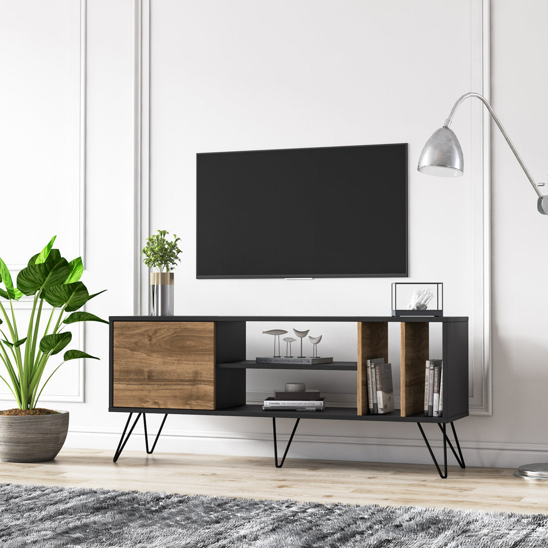 Umaima TV Stand for TVs up to 65" Wrought Studio™ Color: Walnut/Black