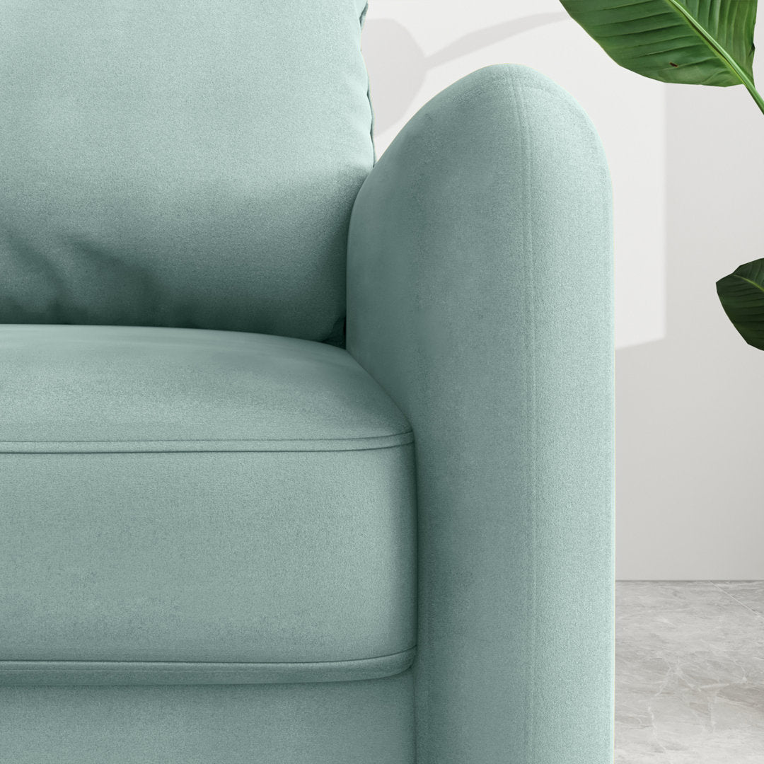 Anacapa 70" Velvet Round Arm Sofa Corrigan Studio® Fabric: Aqua Turquoise Velvet