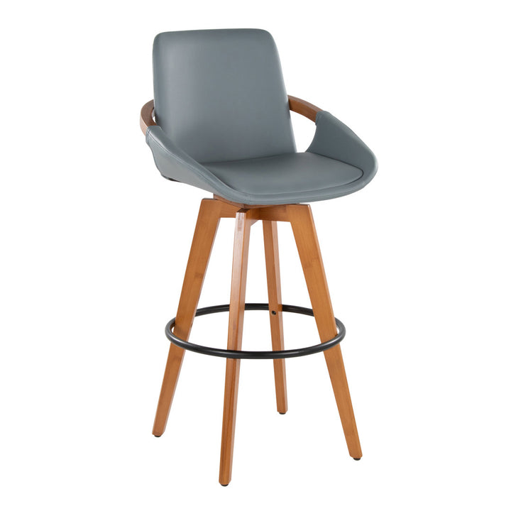 Whitacre Swivel Stool Wade Logan® Seat Height: Bar Stool (29" Seat Height), Upholstery: Gray Faux Leather