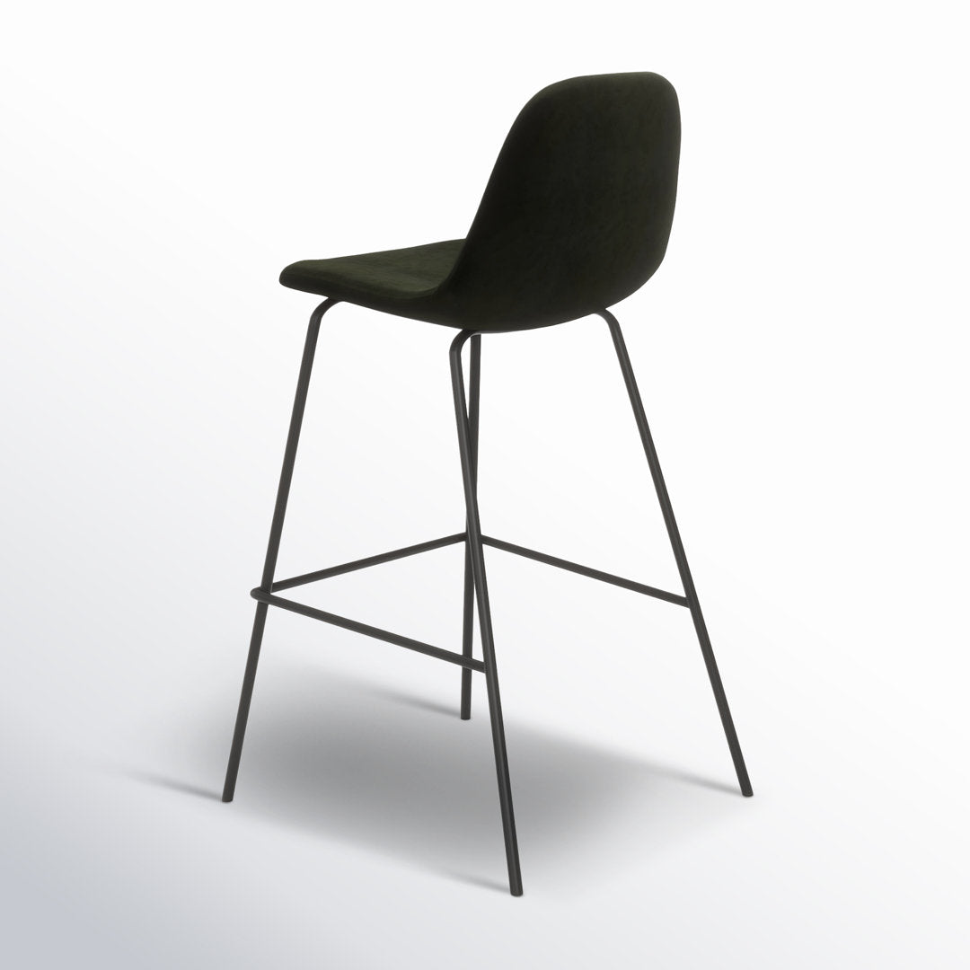 Kody Upholstered Bar & Counter Stool (Set of 2) AllModern Color: Bella Smoke Performance Velvet Seat Height: Counter Stool (23.5" Seat Height)