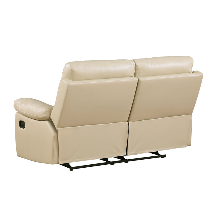 Trower 65" Faux Leather Pillow Top Arm Reclining Loveseat Red Barrel Studio® Upholstery: Beige