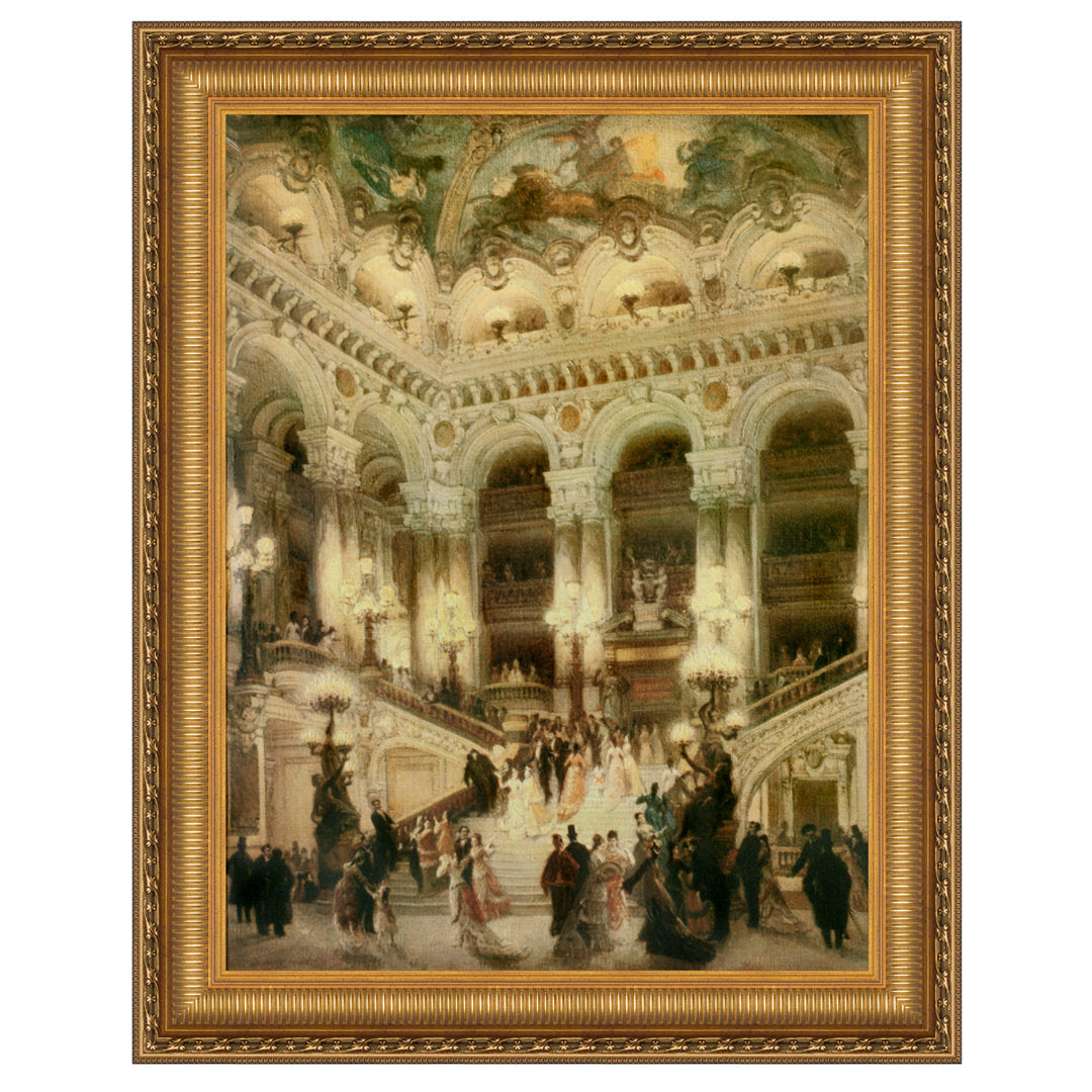 Le Couloir de l'Opera Framed Painting Print on Canvas Vault W Artwork Size: 39.25" H x 31.25" W