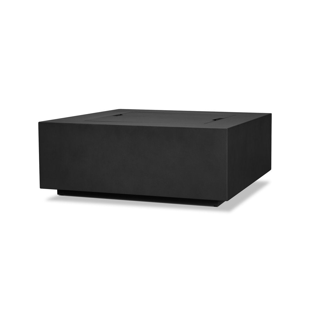 AEGEAN Propane / Natural Gas Outdoor Fire Pit Table Real Flame Size: 16" H x 36" W x 36" D Finish: Black