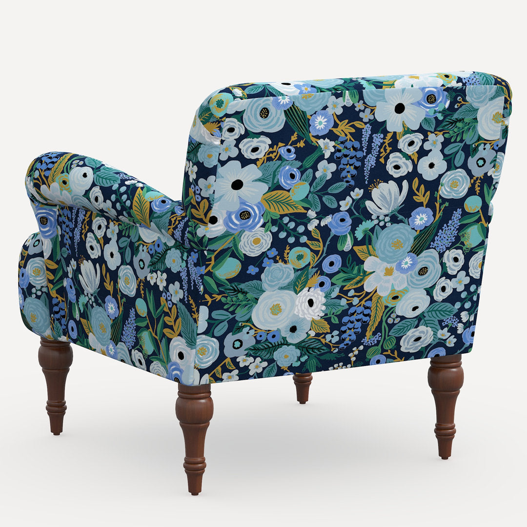 Rifle Paper Co. x Cloth & Company Bristol Armchair Rifle Paper Co. x Cloth & Company Body Fabric: Rpc Garden Party Blue Linen