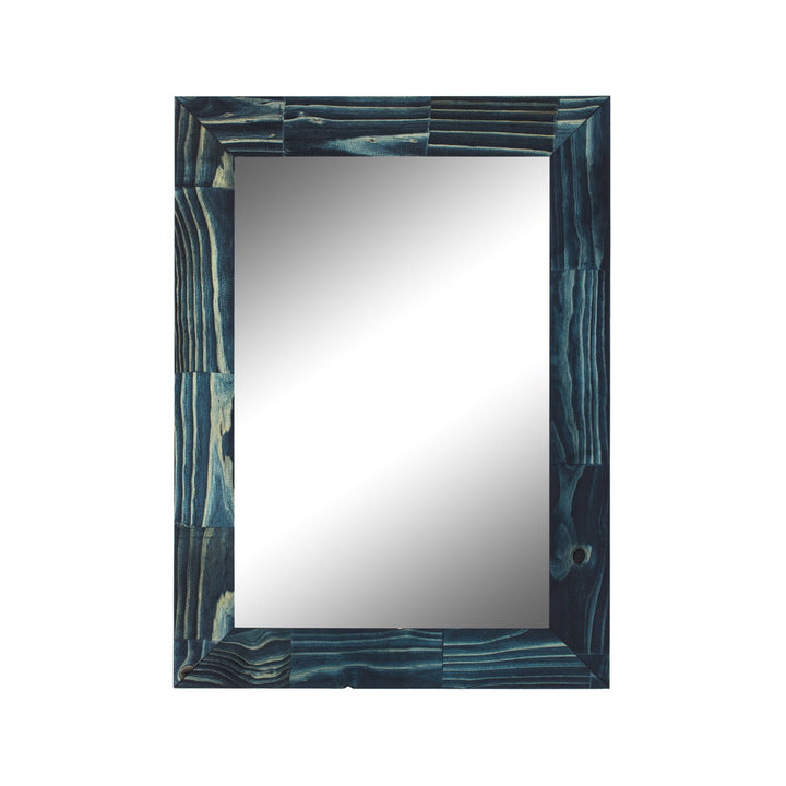 Aydrien Farmhouse / Country Distressed Mirror Millwood Pines Size: 44" x 32" Finish: Blue