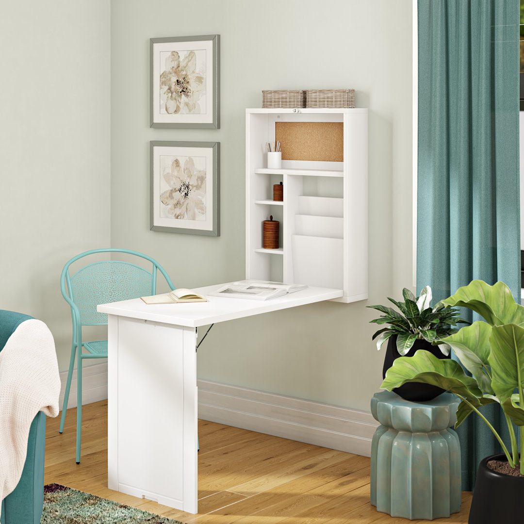 Ahian Floating Desk Latitude Run® Color: Antique White