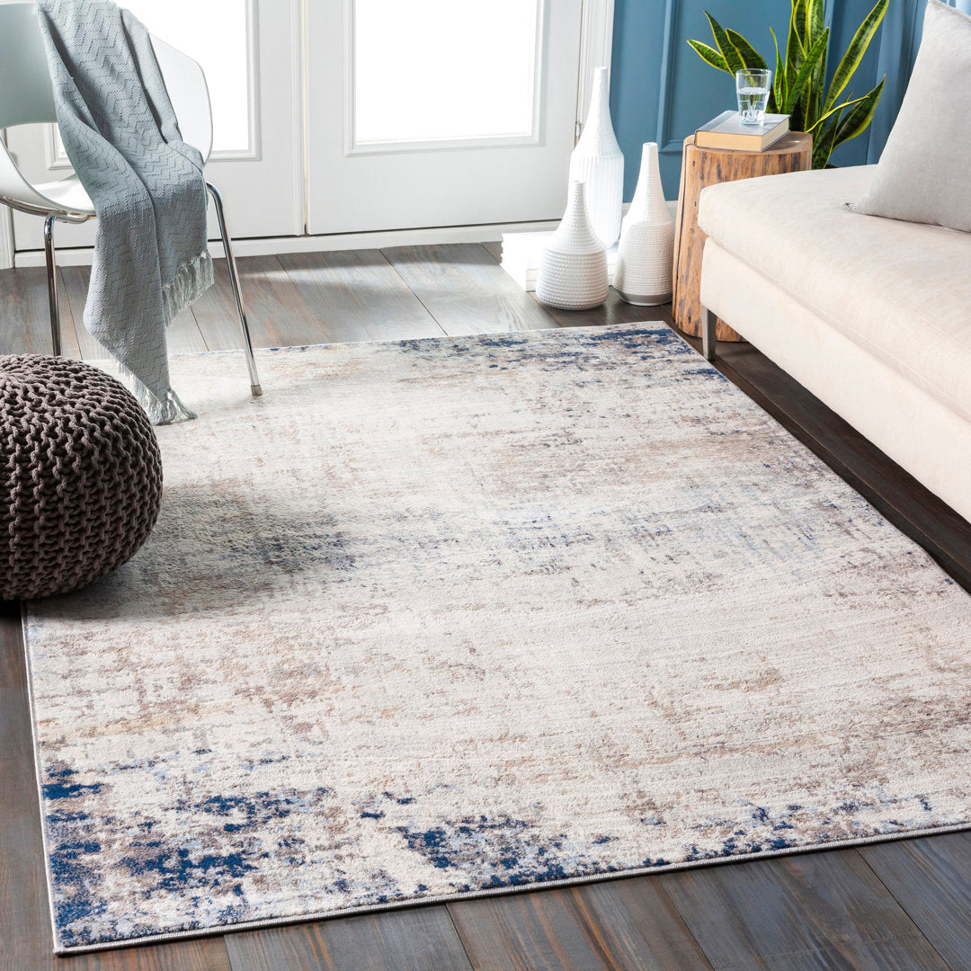 Jemison Abstract Blue/Ivory Area Rug Trent Austin Design® Rug Size: Rectangle 5'3" x 7'1"