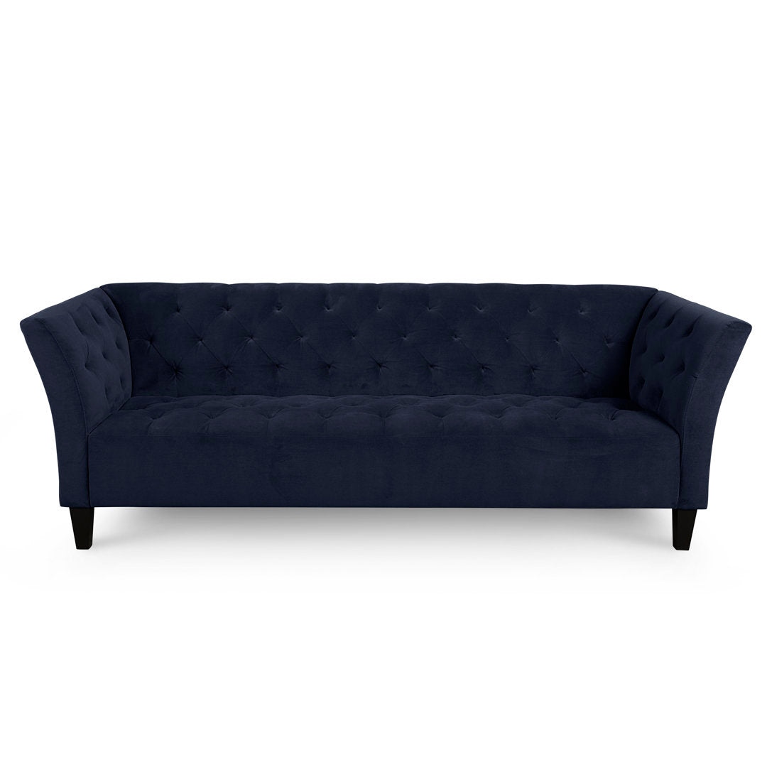 Carruth 91" Flared Arm Sofa Mercer41 Body Fabric: Bella Ink Performance Velvet