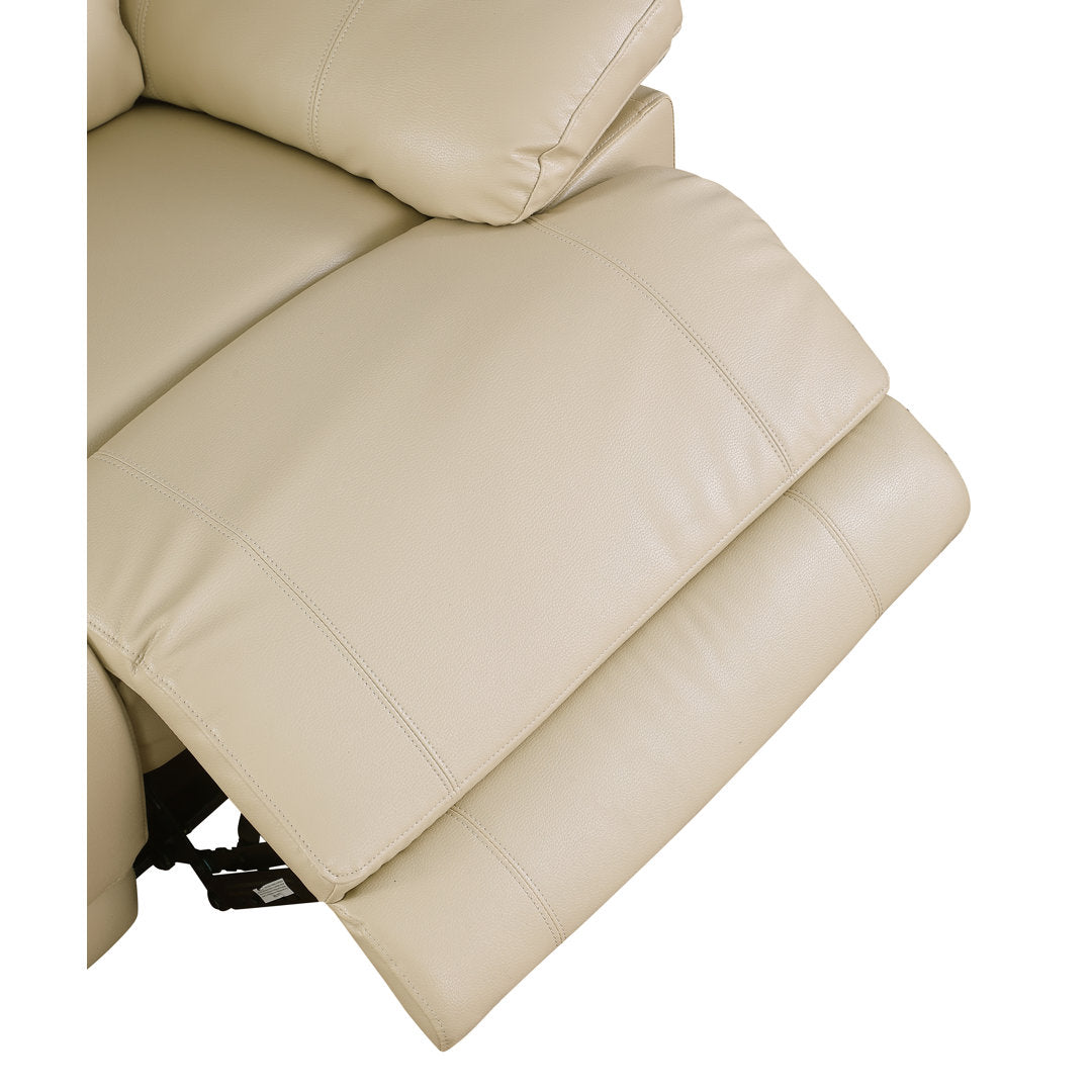Trower 89" Faux Leather Pillow Top Arm Reclining Sofa Red Barrel Studio® Upholstery: Beige Faux Leather