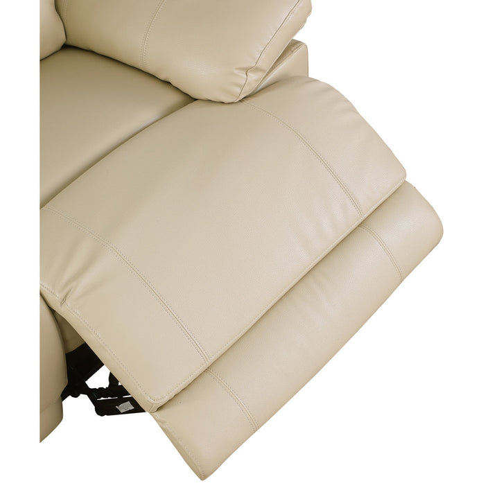 Trower 89" Faux Leather Pillow Top Arm Reclining Sofa Red Barrel Studio® Upholstery: Beige Faux Leather